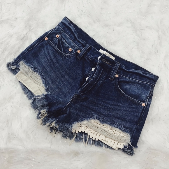 Free People Distressed Shorts - Picture 1 of 4